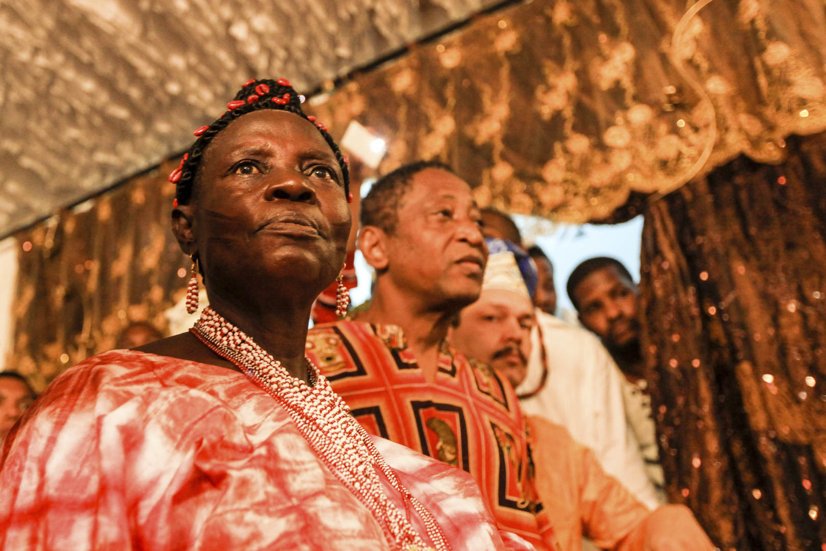 Visita da comitiva real de Oyó, Nigéria, aos terreiros de candomblé de Salvador. 2014. Governo do Estado da Bahia.Foto de Amanda Tropicana